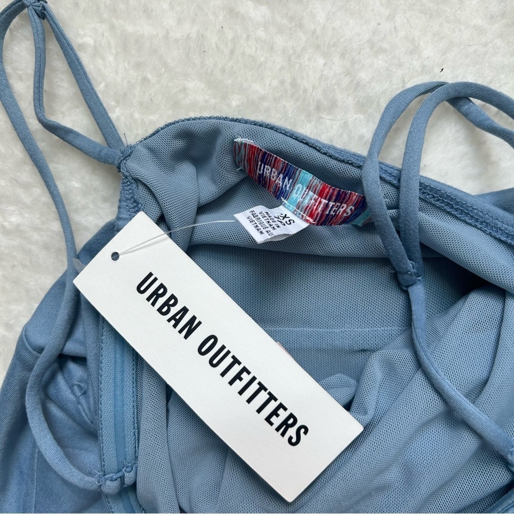 Urban Outfitters Blue Ruched Spaghetti Strap Dress NWT - Picture 5 of 6